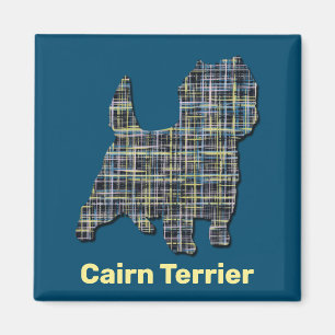 Cairn Terrier Gult & Black Grid Line Magnet