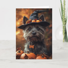 Cairn Terrier Halloween Helgkort