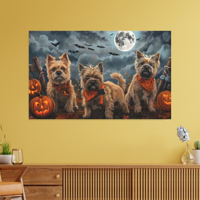 Cairn Terrier Halloween Kuslig Canvastryck (Insitu (Vardagsrum))