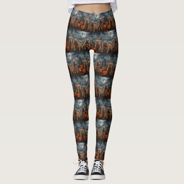 Cairn Terrier Halloween Kuslig Leggings (Framsida)