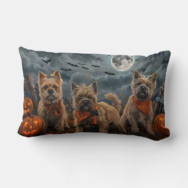 Cairn Terrier Halloween Kuslig Lumbarkudde (Baksida)