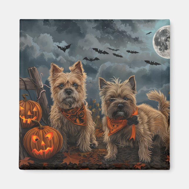 Cairn Terrier Halloween Kuslig Magnet (Framsidan)