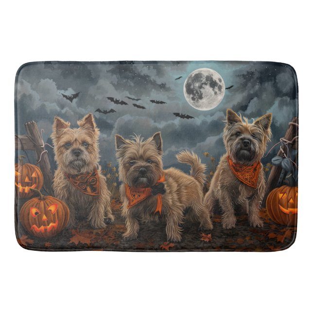 Cairn Terrier Halloween Spooky Badrumsmatta (Framsidan)
