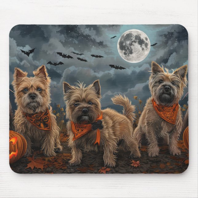 Cairn Terrier Halloween Spooky Musmatta (Framsidan)