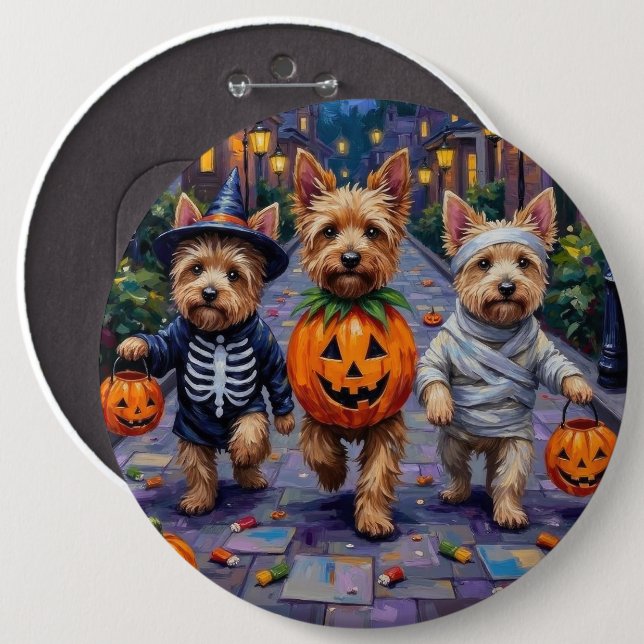 Cairn Terrier Halloweenkostymer för trick-or-treat Knapp (Framsida & baksida)