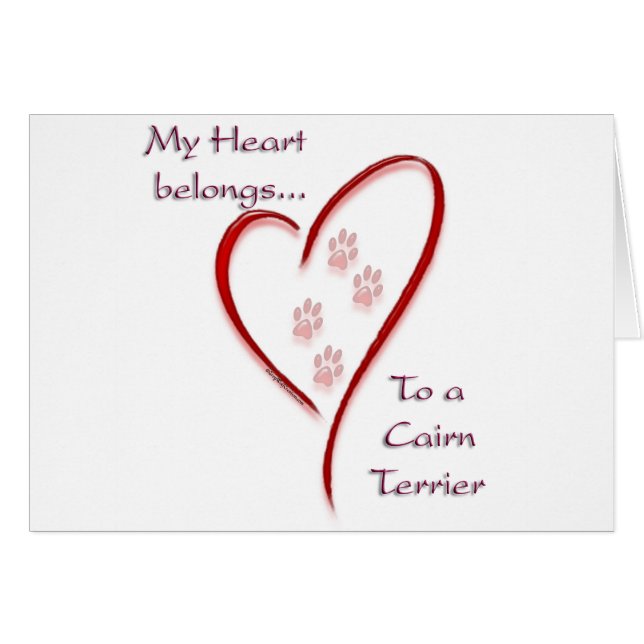 Cairn Terrier Heart-Tillhör Hälsningskort (Framsidan Horizontal)
