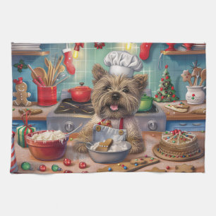 Cairn Terrier Helgdag Baking: God jul Kökshandduk