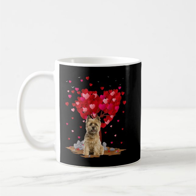 Cairn Terrier Hund älskare Heart Shape Cairn Terri Kaffemugg (Vänster)