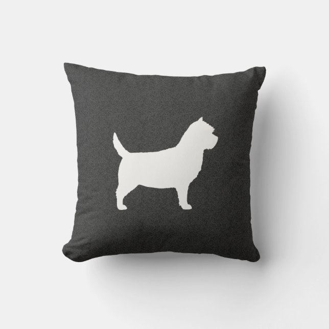Cairn Terrier Hund aveln Silhouette Decorative Kudde (Framsida)