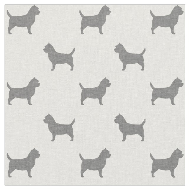 Cairn Terrier Hund aveln Silhouettes Patterned Tyg (Närbild)