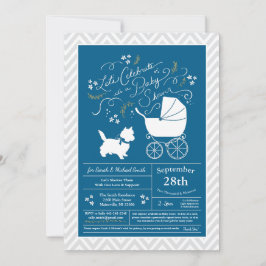 Cairn Terrier Hund Baby Shower Blue Boy Inbjudningar