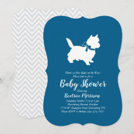 Cairn Terrier Hund Baby Shower Blue Boy Inbjudningar