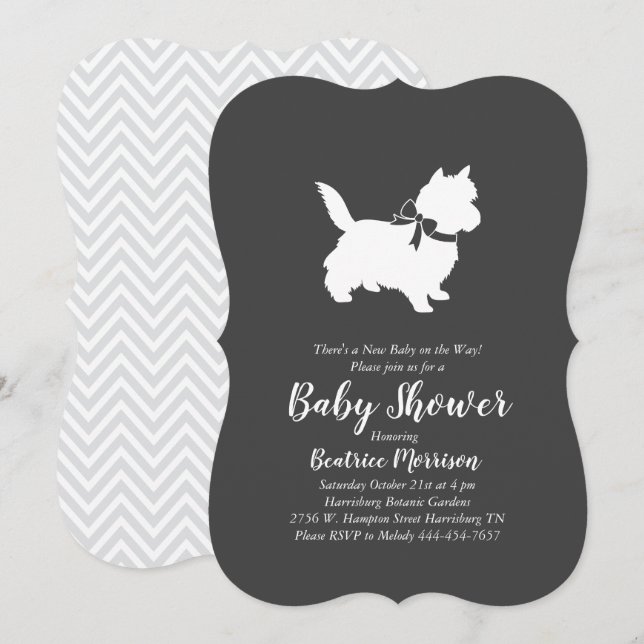 Cairn Terrier Hund Baby Shower Gender Neutral Inbjudningar (Fram/baksida)