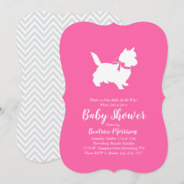 Cairn Terrier Hund Baby Shower Rosa Girl Inbjudningar