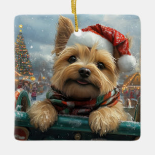 Cairn Terrier Hund Berg-och-dalbana Jul Julgransprydnad Keramik
