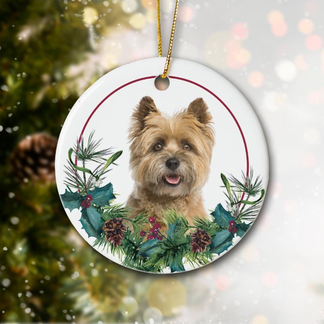 Cairn Terrier Hund Evergreen Wand Julgransprydnad Keramik (Skapare uppladdad)