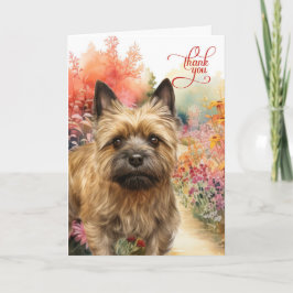 Cairn Terrier Hund Färgstig Trädgårdsstig Tack Kort