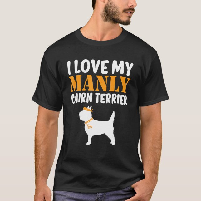 Cairn Terrier Hund Funny Boy Hund Valp Gender Reve T Shirt (Framsida)
