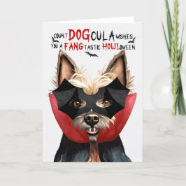 Cairn Terrier Hund Funny Count DOGcula Halloween Helgkort