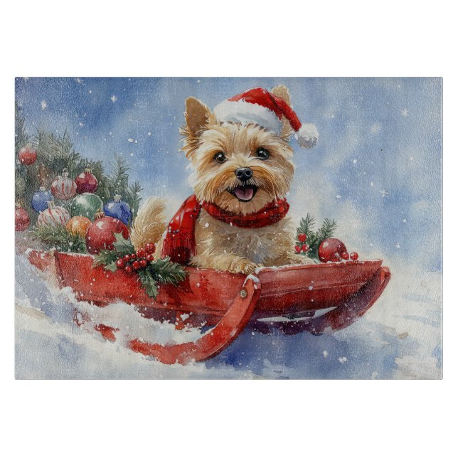 Cairn Terrier Hund i Släd Låt det Snöa Jul (Framsidan)
