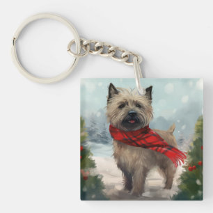 Cairn Terrier Hund i Snö jul