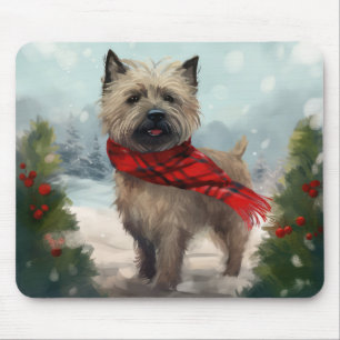 Cairn Terrier Hund i Snö Jul Musmatta