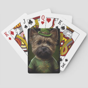 Cairn Terrier hund i St. Patrick Dress Casinokort