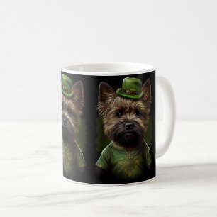 Cairn Terrier hund i St. Patrick Dress Kaffemugg