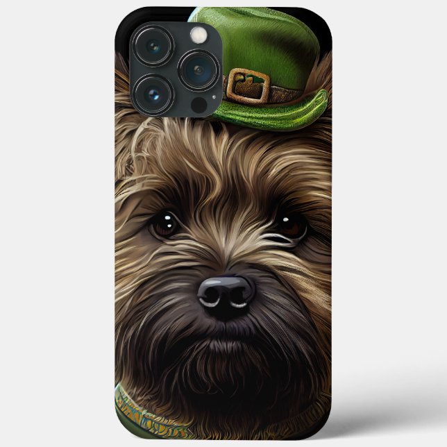 Cairn Terrier hund i St. Patrick's Day dräkt (Baksida)