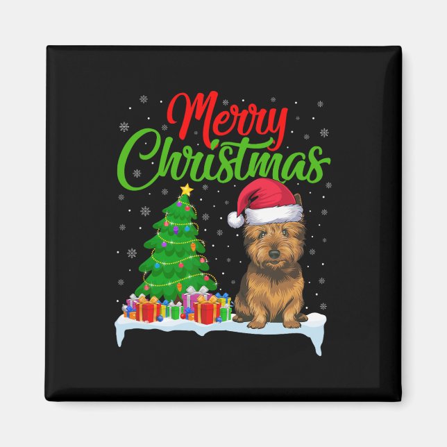 Cairn Terrier Hund Julgran Ljus Funny Julafton Magnet (Framsidan)