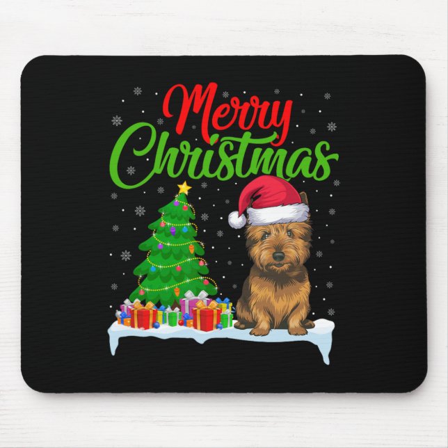 Cairn Terrier Hund Julgran Ljus Funny Julafton Musmatta (Framsidan)