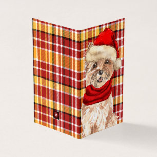 Cairn Terrier Hund med Helgdag Red Play-jul Kort