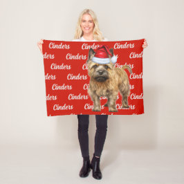 Cairn Terrier Hund med Namn, mönstrad jul Fleecefilt