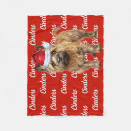 Cairn Terrier Hund med Namn, mönstrad jul Fleecefilt