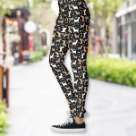 Cairn Terrier Hund Mönster Carin Terriers Leggings<br><div class="desc">Den här roligten är en perfekt för Cairn Terrier älskare överallt och har spenar,  vita och grått-burkar i en upprepad mönster över en svart bakgrund</div>