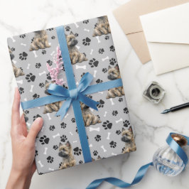 Cairn Terrier Hund Mönster på Blue Presentpapper