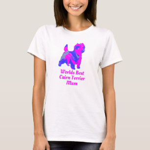 Cairn Terrier Hund Morsa Rosa & Blue Silhouette T Shirt