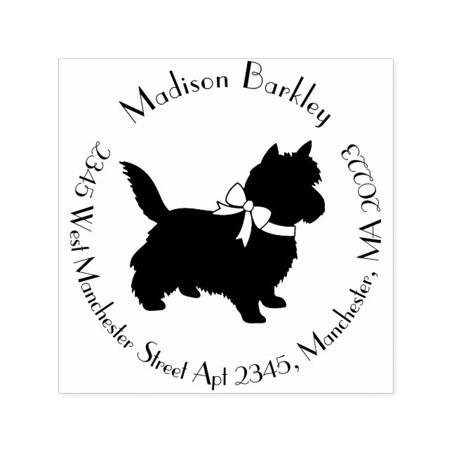 Cairn Terrier Hund Puppy Självfärgande Stämpel (Design)