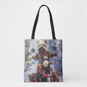 Cairn Terrier Hund Riding Motorcle jul Tygkasse