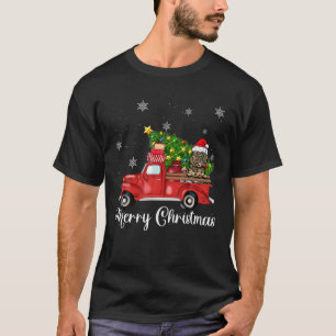 Cairn Terrier Hund Riding Red Lastbil jul T Shirt