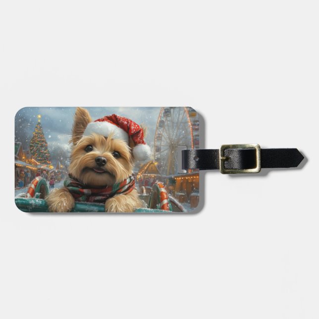 Cairn Terrier Hund Roller Underlägg jul Bagagebricka (Horisontell Framsida)