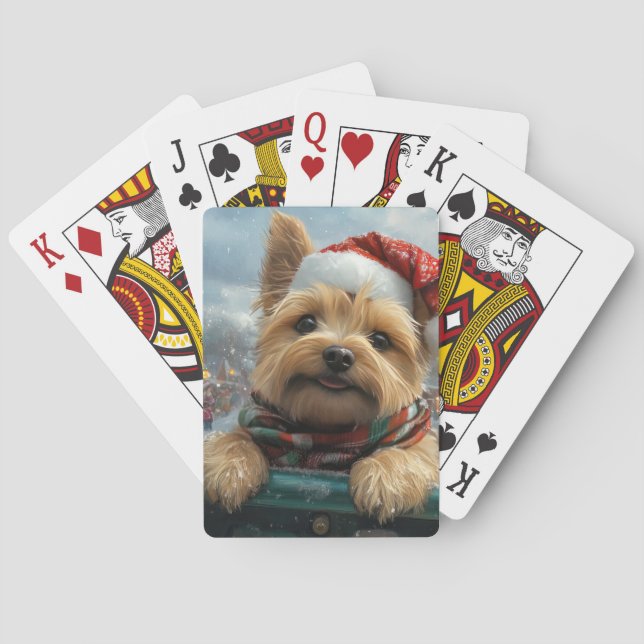 Cairn Terrier Hund Roller Underlägg jul Casinokort (Baksidan)