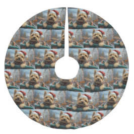 Cairn Terrier Hund Roller Underlägg jul Julgransmatta Borstad Polyester