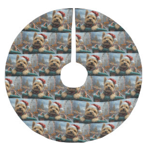 Cairn Terrier Hund Roller Underlägg jul Julgransmatta Borstad Polyester