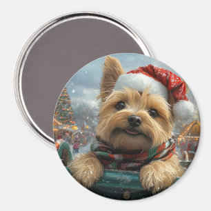 Cairn Terrier Hund Rulltrappa Jul Magnet