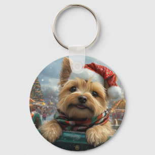Cairn Terrier Hund Rulltrappa Jul Nyckelring