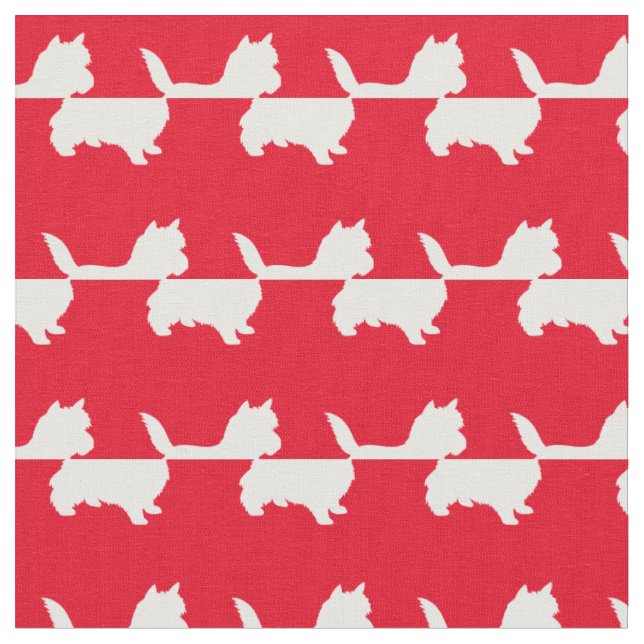 Cairn Terrier Hund Silhouette Pet Red Tyg (Närbild)