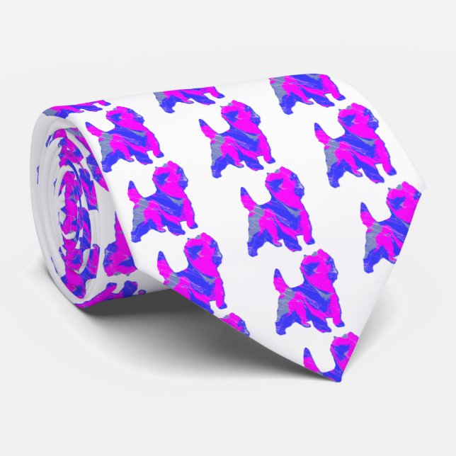 Cairn Terrier Hund Silhouette Rosa & Blue White Slips (Rullad)