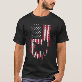 Cairn Terrier Hund Silhouette S, 4:e juli USA Fl T Shirt