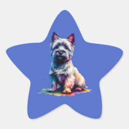 Cairn Terrier Hund Stjärnformat Klistermärke